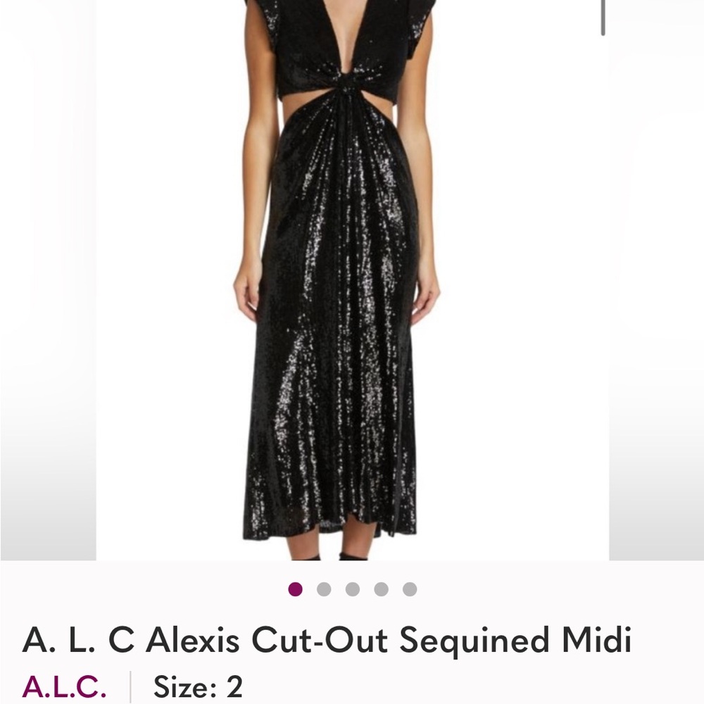 A.L.C. Black Sequined Cut-Out Dress